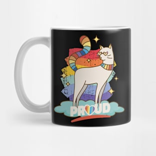 Cat Proud Rainbow Flag LGBT Mug